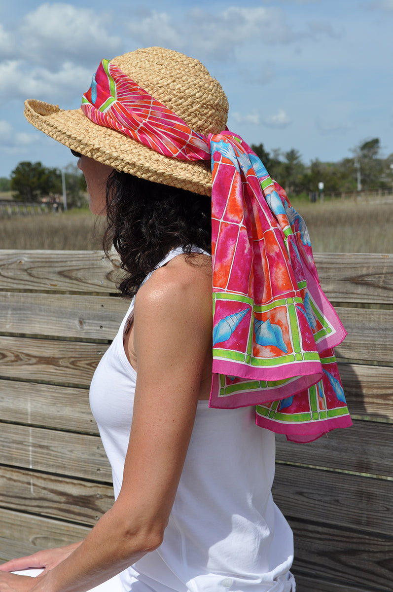 #SS213-Starfish Red and Orange Scarf