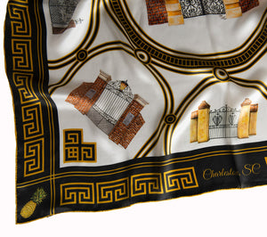 Closeup Shot of Historic Charleston Gates Square Scarf by Eden Shell