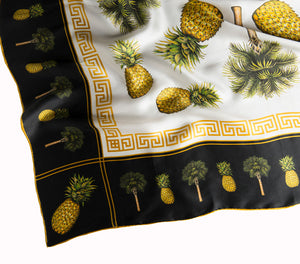Closeup of Pineapple and Palmetto Palm Scarf by Eden Shell