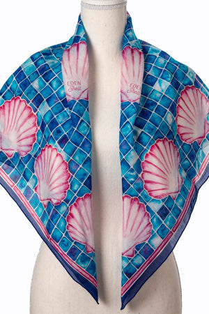 #SS210-Calico Pink and Blue Scarf
