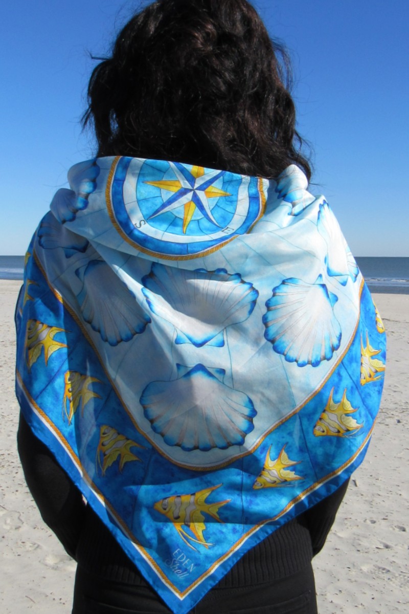 #SS215-Angelfish and Shell Scarf